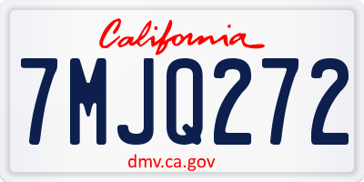 CA license plate 7MJQ272