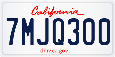 CA license plate 7MJQ300