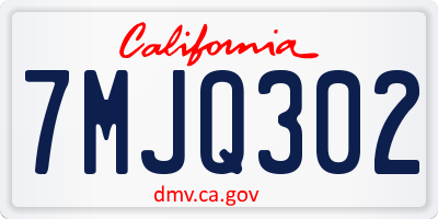 CA license plate 7MJQ302