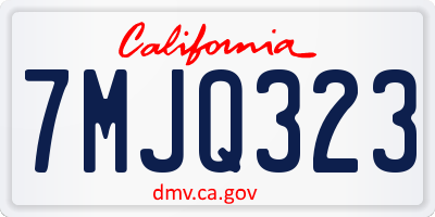 CA license plate 7MJQ323