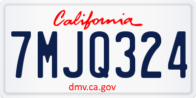 CA license plate 7MJQ324