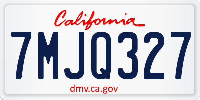 CA license plate 7MJQ327