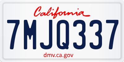CA license plate 7MJQ337