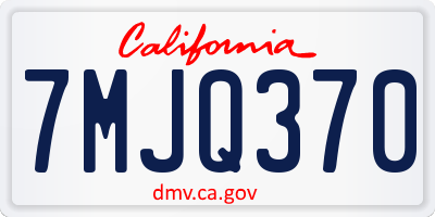 CA license plate 7MJQ370
