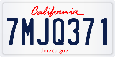 CA license plate 7MJQ371