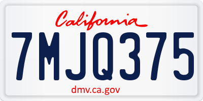 CA license plate 7MJQ375