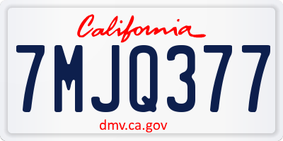 CA license plate 7MJQ377