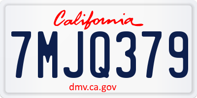 CA license plate 7MJQ379