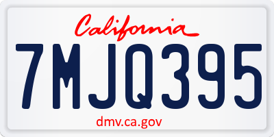 CA license plate 7MJQ395