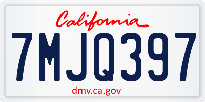 CA license plate 7MJQ397