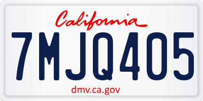 CA license plate 7MJQ405