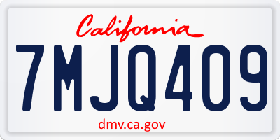 CA license plate 7MJQ409