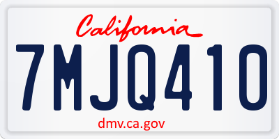 CA license plate 7MJQ410