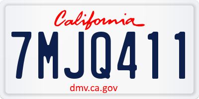CA license plate 7MJQ411