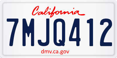 CA license plate 7MJQ412