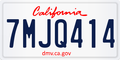 CA license plate 7MJQ414
