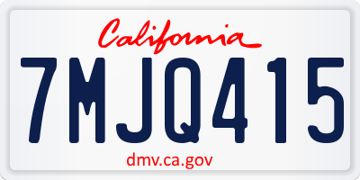 CA license plate 7MJQ415