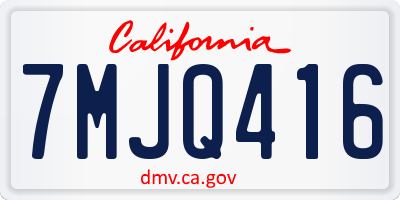 CA license plate 7MJQ416