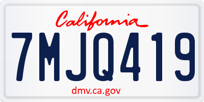 CA license plate 7MJQ419
