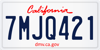 CA license plate 7MJQ421
