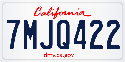 CA license plate 7MJQ422