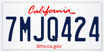 CA license plate 7MJQ424