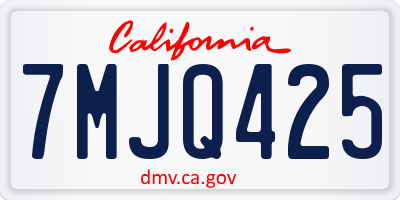 CA license plate 7MJQ425