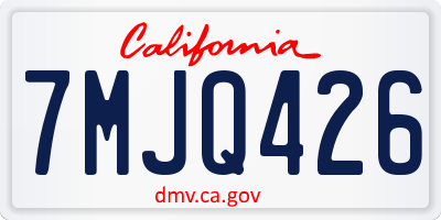 CA license plate 7MJQ426