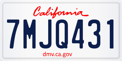 CA license plate 7MJQ431