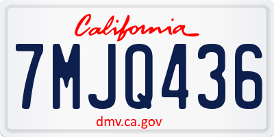 CA license plate 7MJQ436