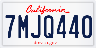 CA license plate 7MJQ440