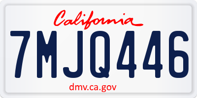 CA license plate 7MJQ446