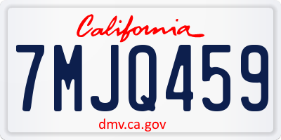 CA license plate 7MJQ459