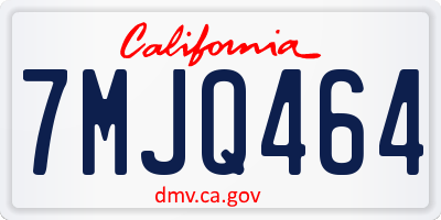 CA license plate 7MJQ464