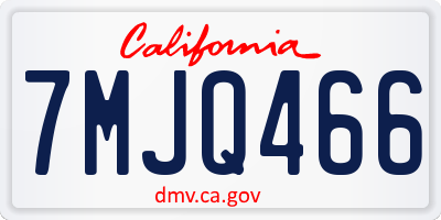 CA license plate 7MJQ466