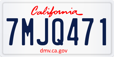 CA license plate 7MJQ471