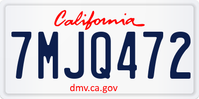 CA license plate 7MJQ472