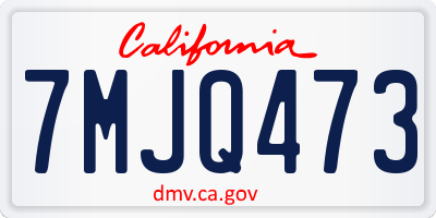 CA license plate 7MJQ473