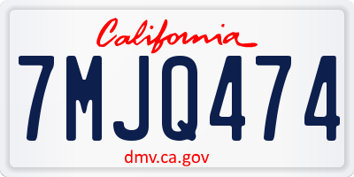 CA license plate 7MJQ474
