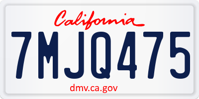 CA license plate 7MJQ475
