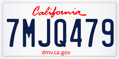 CA license plate 7MJQ479