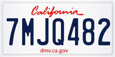 CA license plate 7MJQ482