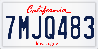 CA license plate 7MJQ483
