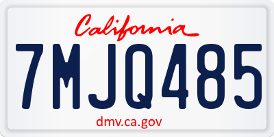 CA license plate 7MJQ485