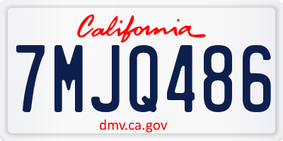 CA license plate 7MJQ486