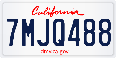 CA license plate 7MJQ488