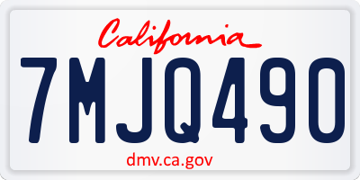 CA license plate 7MJQ490