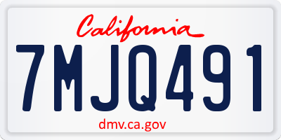 CA license plate 7MJQ491