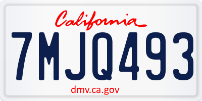 CA license plate 7MJQ493