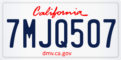 CA license plate 7MJQ507